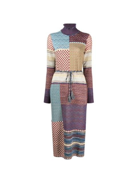 Almira patchwork-print knitted dress