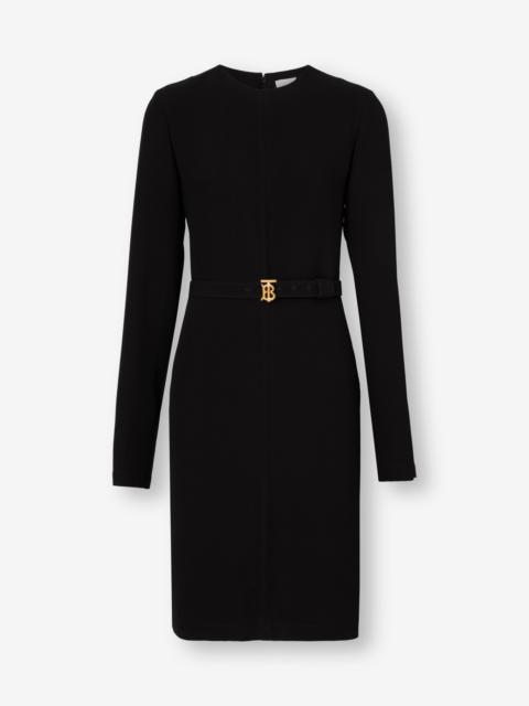 Long-sleeve Monogram Motif Belted Dress