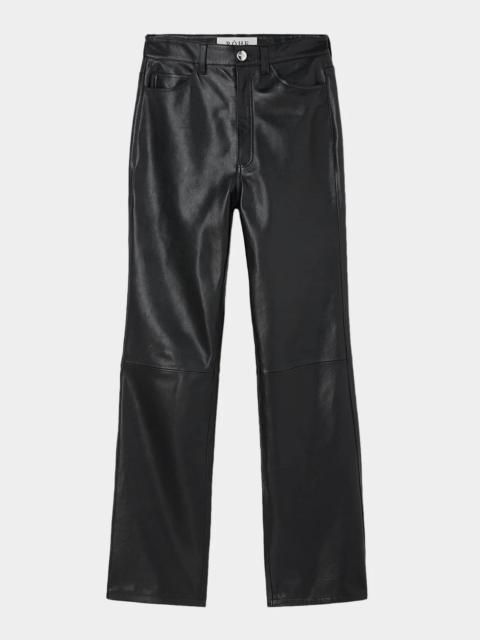 RÓHE High-Waist Leather Straight-Leg Pants