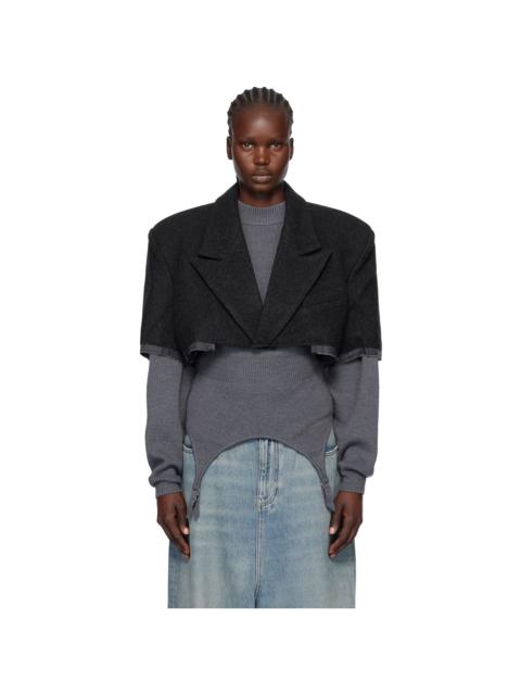 VAQUERA Gray Chopped Blazer