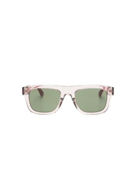 GUCCI stripe rectangle-frame sunglasses