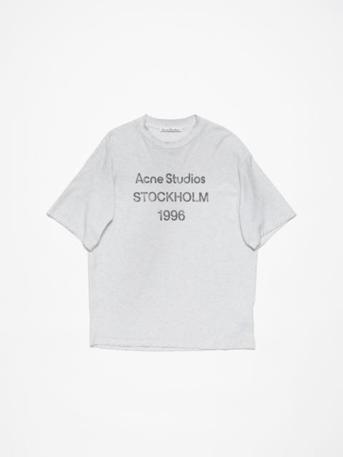 Acne Studios Logo t-shirt - Relaxed unisex fit - Pale Grey Melange