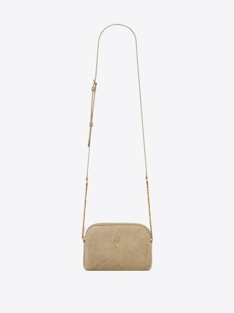 gaby zipped pouch in quilted suede