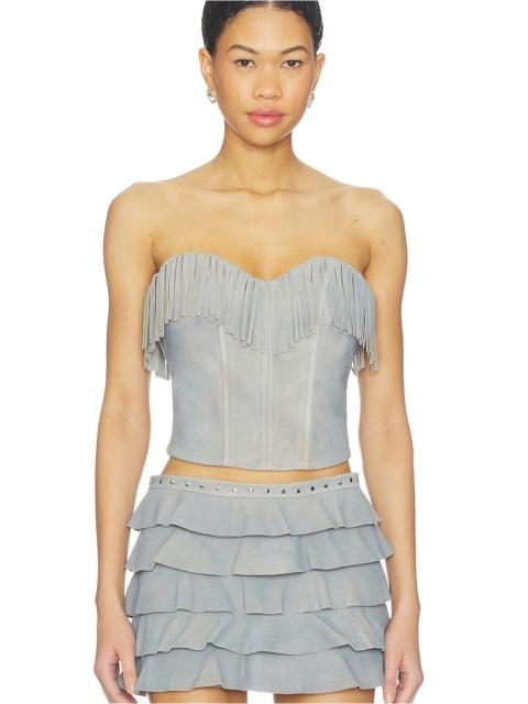 LAMARQUE x REVOLVE Gianni Fringed Suede Bustier Top