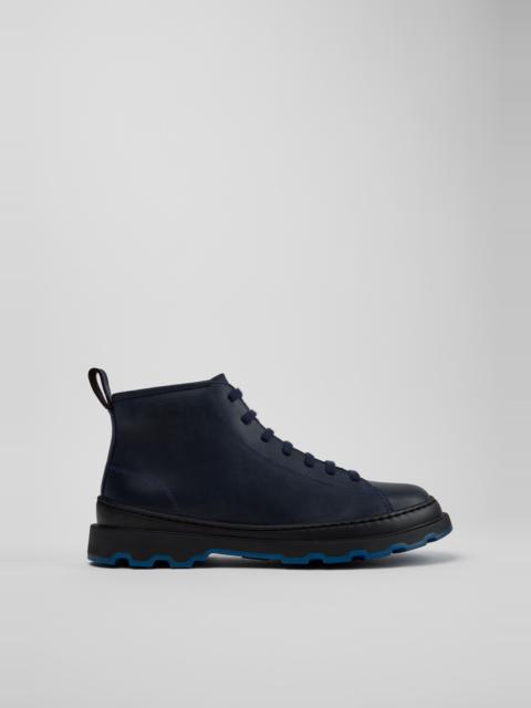 CAMPER Brutus+ Blue Nubuck Ankle Boots for Men.