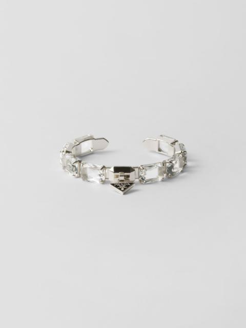 Metal bracelet with crystals