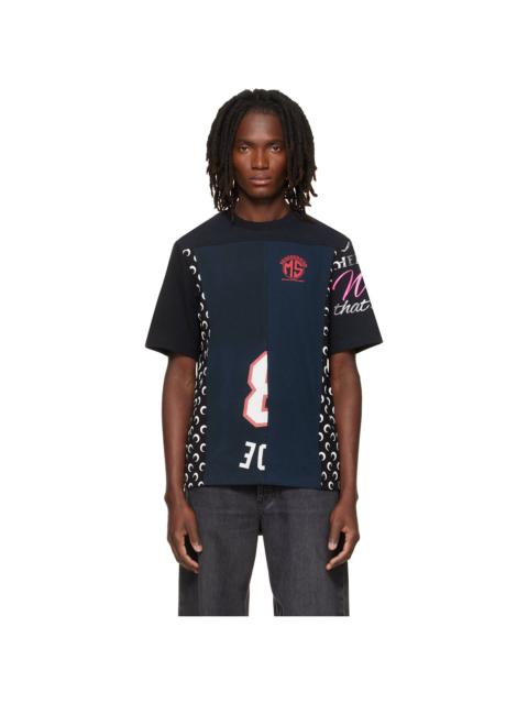 Marine Serre Black Regenerated Graphic Jersey Crewneck T-shirt