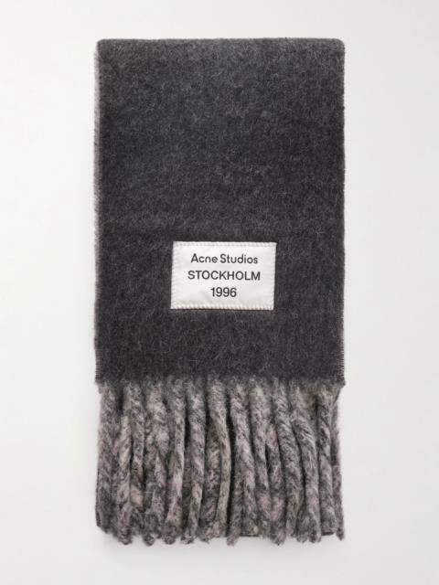 Acne Studios Volly Heavy Fringed Alpaca-Blend Scarf Gray