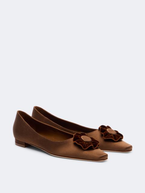 Manolo Blahnik Fortanflat satin ballet flats