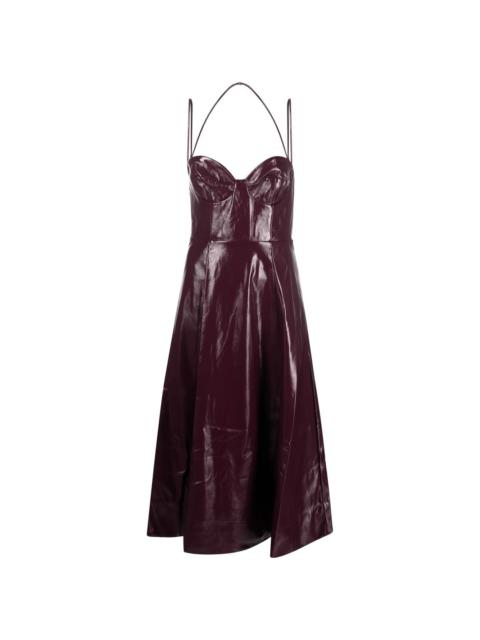 Abstract faux-leather dress