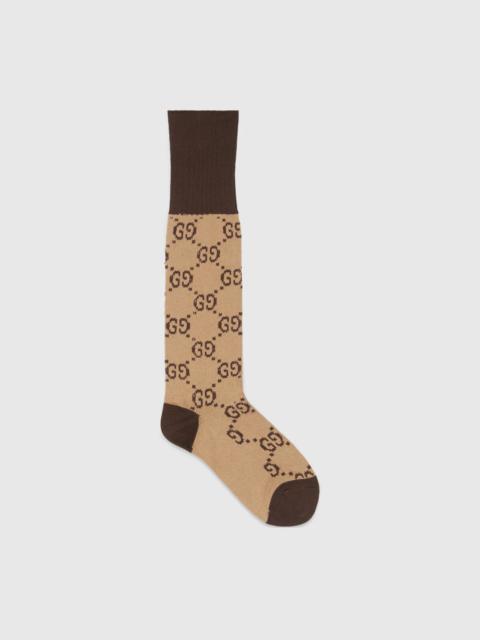 GG pattern cotton blend socks