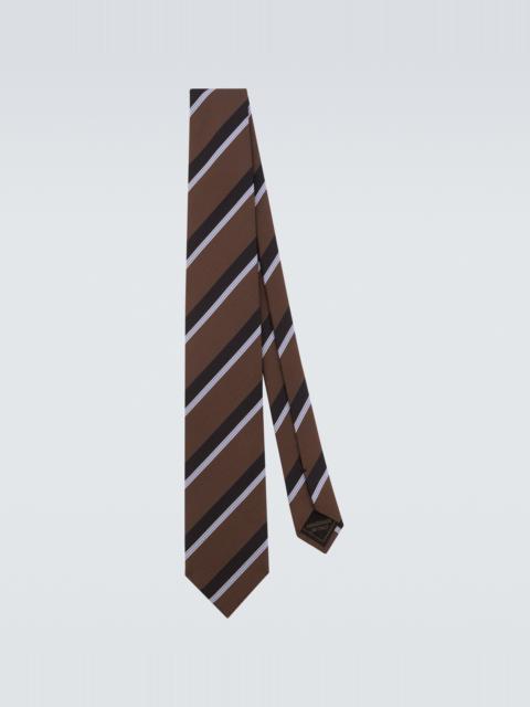Brioni Striped silk jacquard tie