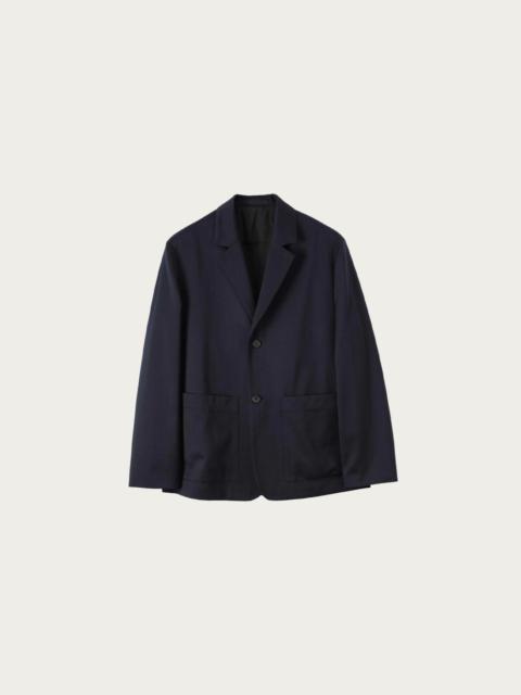 MARGARET HOWELL Patch Pocket Blazer - Navy Worsted Wool Cotton