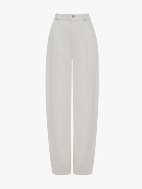 Victoria Beckham High Waisted Cinched Jean In Washed White