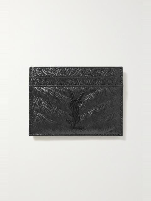 SAINT LAURENT Monogramme quilted textured-leather cardholder