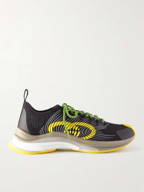 GUCCI Run Rubber-Trimmed Mesh Sneakers
