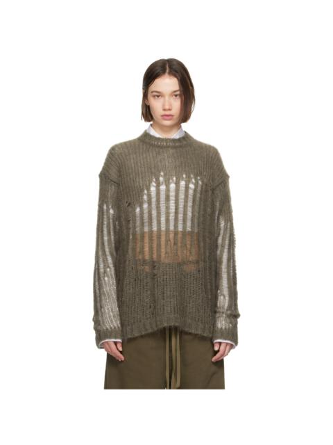 Ann Demeulemeester Khaki Rigmor Oversize Sweater