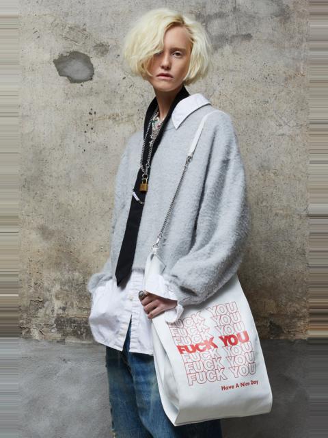 R13 CROPPED SHAGGY OVERSIZED SWEATER - HEATHER GREY