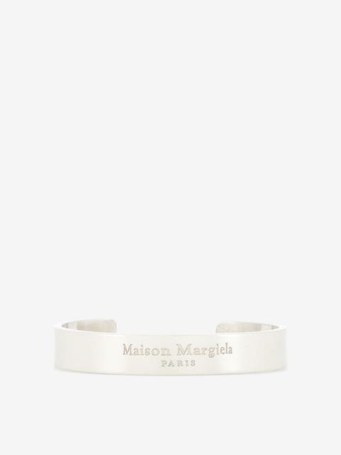 Maison Margiela Logo engraved wide silver cuff