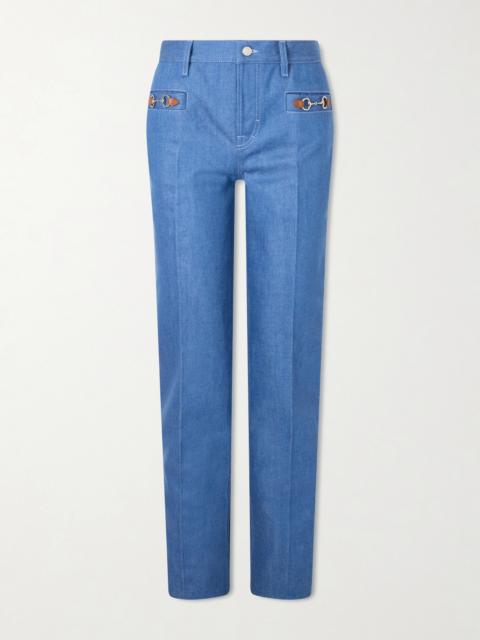 GUCCI Kate Horsebit-embellished Straight-leg Jeans