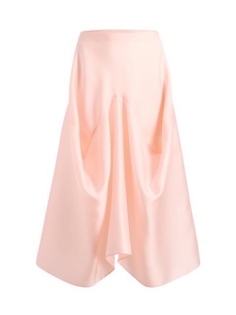 Sawyer Draped Silk Midi Skirt pink