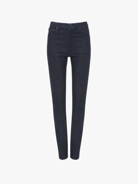 Victoria Beckham High Waisted Skinny Jean In Dark Indigo Raw