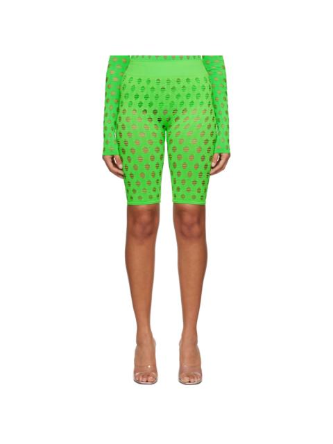 MAISIE WILEN Green Perforated Shorts