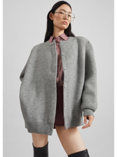 The Frankie Shop Bergen Padded Knit Cardigan - Grey
