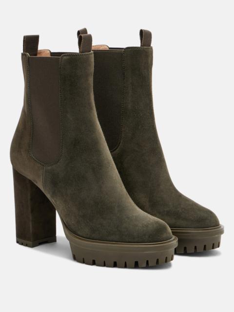 Gianvito Rossi Barry suede platform ankle boots