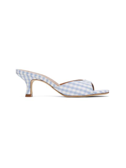 STAUD Blue & White Brigitte Mules