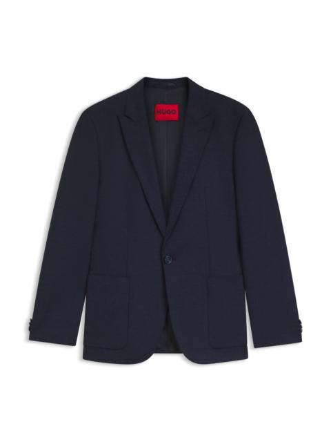HUGO EXTRA-SLIM-FIT BLAZER IN MELANGE PERFORMANCE-STRETCH FLANNEL