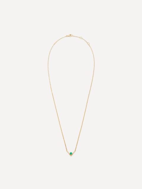 Yvonne Léon 18ct Gold Solitaire Emerald Pendant Necklace