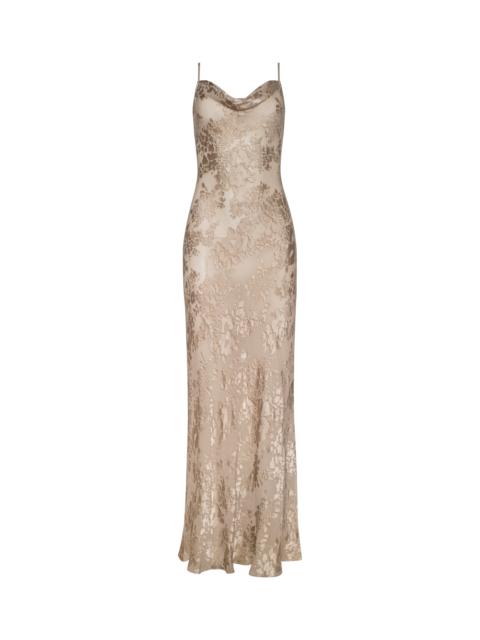 L'AGENCE Christine Burnout Satin Gown