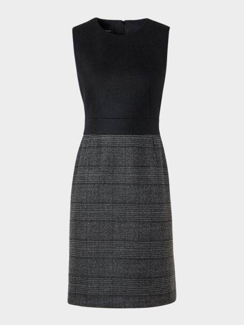 AKRIS Prince Of Whales Wool Double-Face Sleeveless Dress