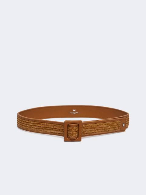 WEEKEND Max Mara Raffia effect belt - TANGERINE