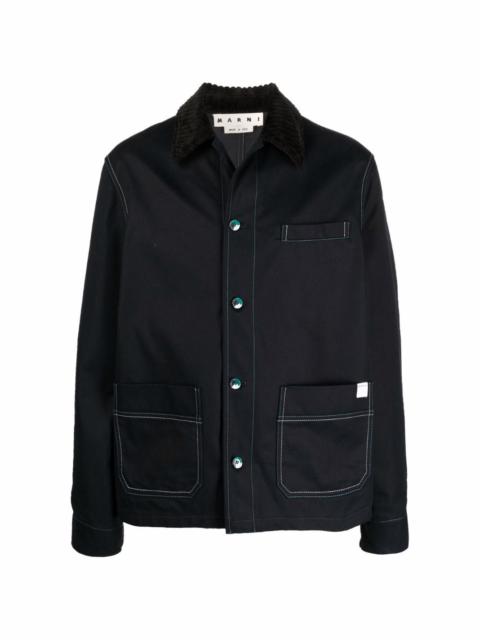 stitch-detail shirt jacket