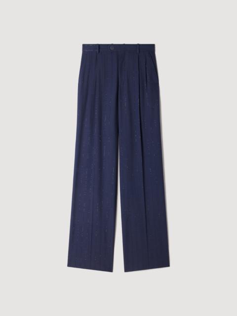 Sandro STRIPED SEQUIN TROUSERS