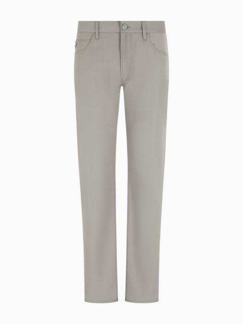 GIORGIO ARMANI Five-pocket, regular-fit, virgin-wool trousers