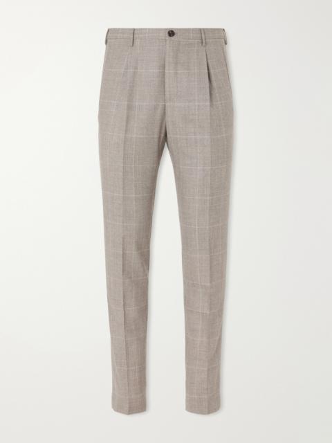 SLOWEAR Tapered Prince of Wales Checked Wool and Cashmere-Blend Trousers