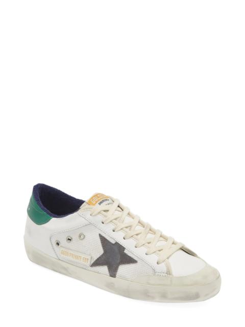 Super-Star Low Top Sneaker in White/Grey/Green