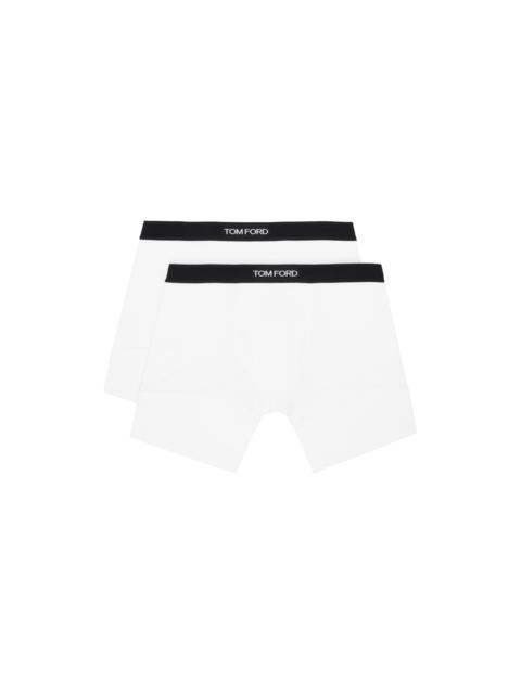 Two-Pack White Cotton Boxers