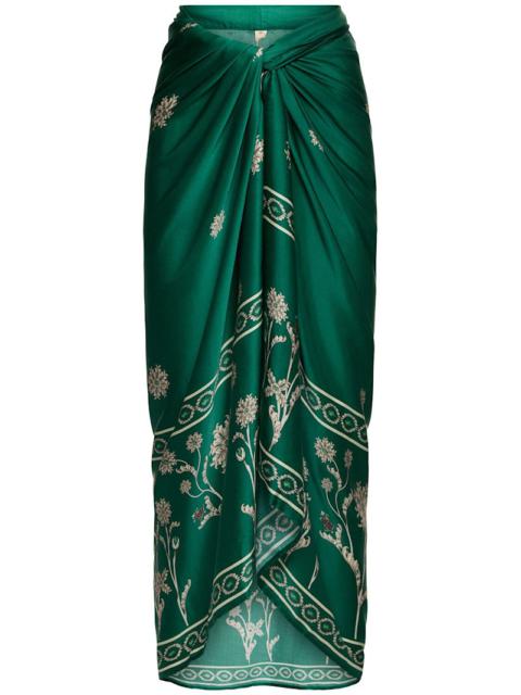 Agua by Agua Bendita Lavanda printed midi skirt