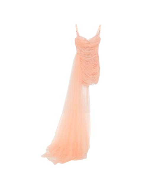 MARIA LUCIA HOHAN Maria Lucia Hohan Elsinora Ruched Lace-trim Mini Dress