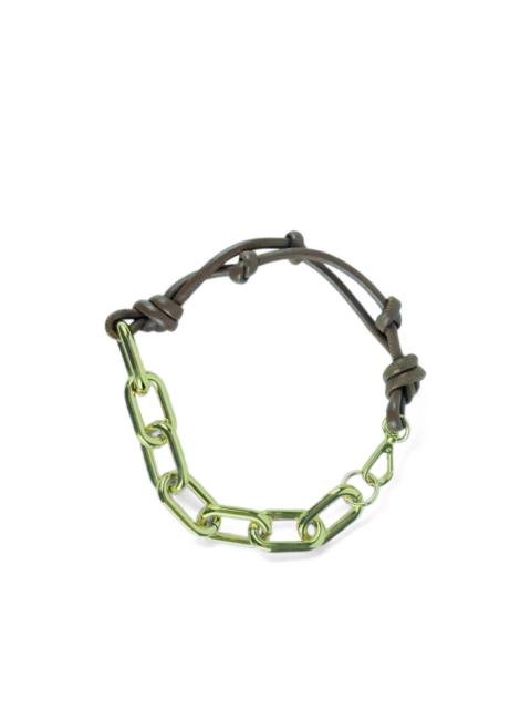 Plan C leather-rope chain necklace