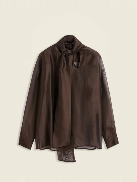SLOWEAR Regular fit viscose and silk organza blouse