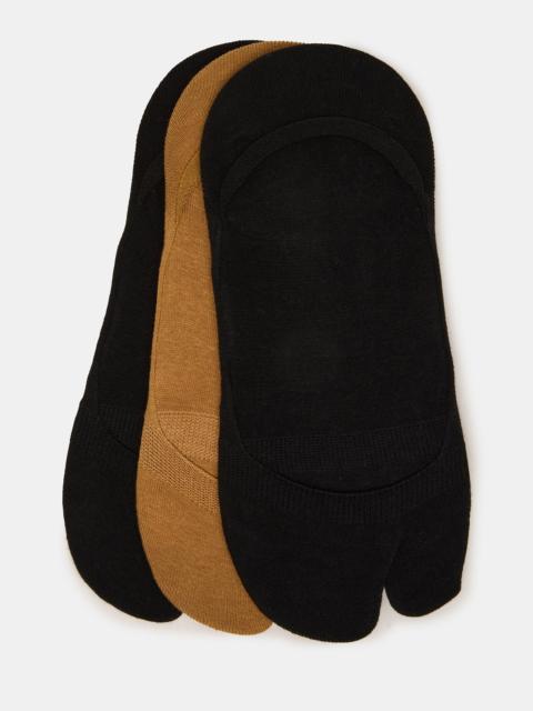 STEVE MADDEN SPLIT TOE LINER SOCKS BLACK/NUDE