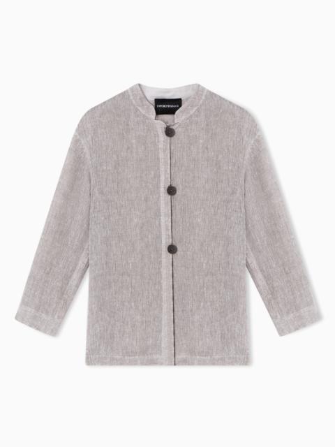 EMPORIO ARMANI LINEN GAUZE SHIRT JACKET