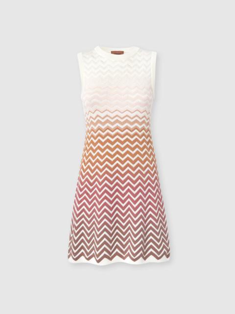 Missoni Sleeveless Chevron Dégradé Cotton and Viscose Mini Dress