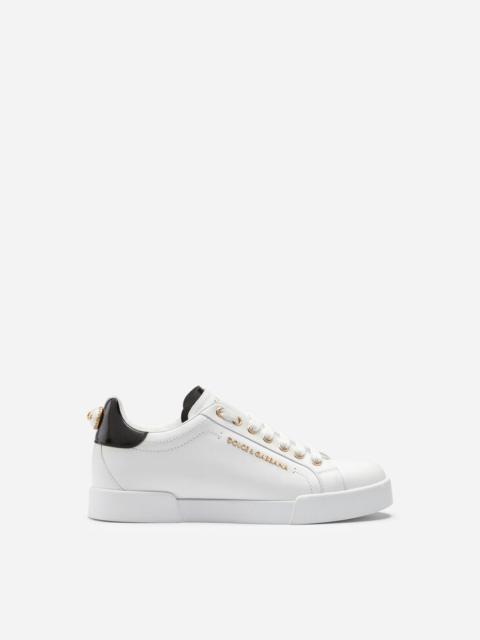 Dolce & Gabbana Calfskin nappa Portofino sneakers with lettering