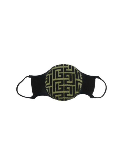 Balmain knitted monogram-print face mask